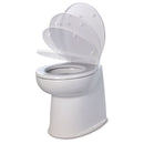 Jabsco Deluxe Flush 14" Straight Back 12V Raw Water Electric Marine Toilet w/Remote Rinse Pump Soft Close Lid 58280-3012