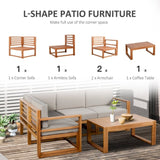 Outsunny 5 Piece L Shaped Patio Furniture Set - 84B-985