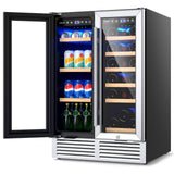 Costway Wine and Beverage Refrigerator 24" Dual Zone 115V New - FP10127US-SL