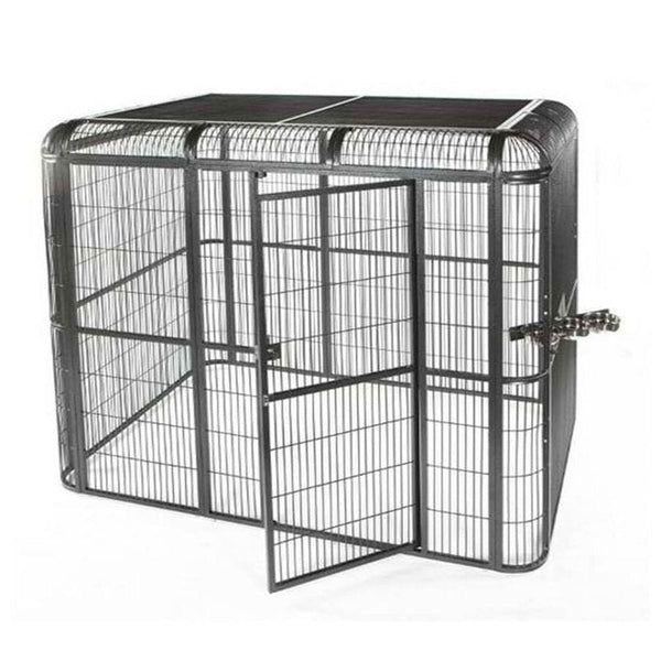 A&E Cage Company 110"x 62" Black Walk-in Aviary - WI11062 Black