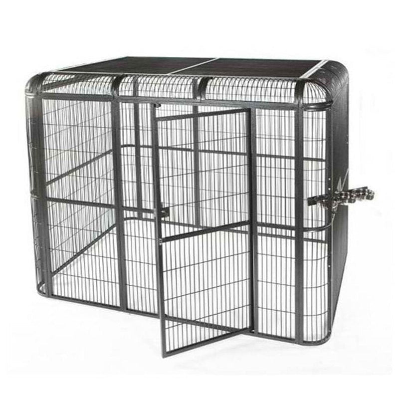 A&E Cage Company 110"x 62" Black Walk-in Aviary - WI11062 Black