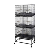 A&E 40"x20" Six Unit Breeder Cage With Dividers - LOR4020-3 Black