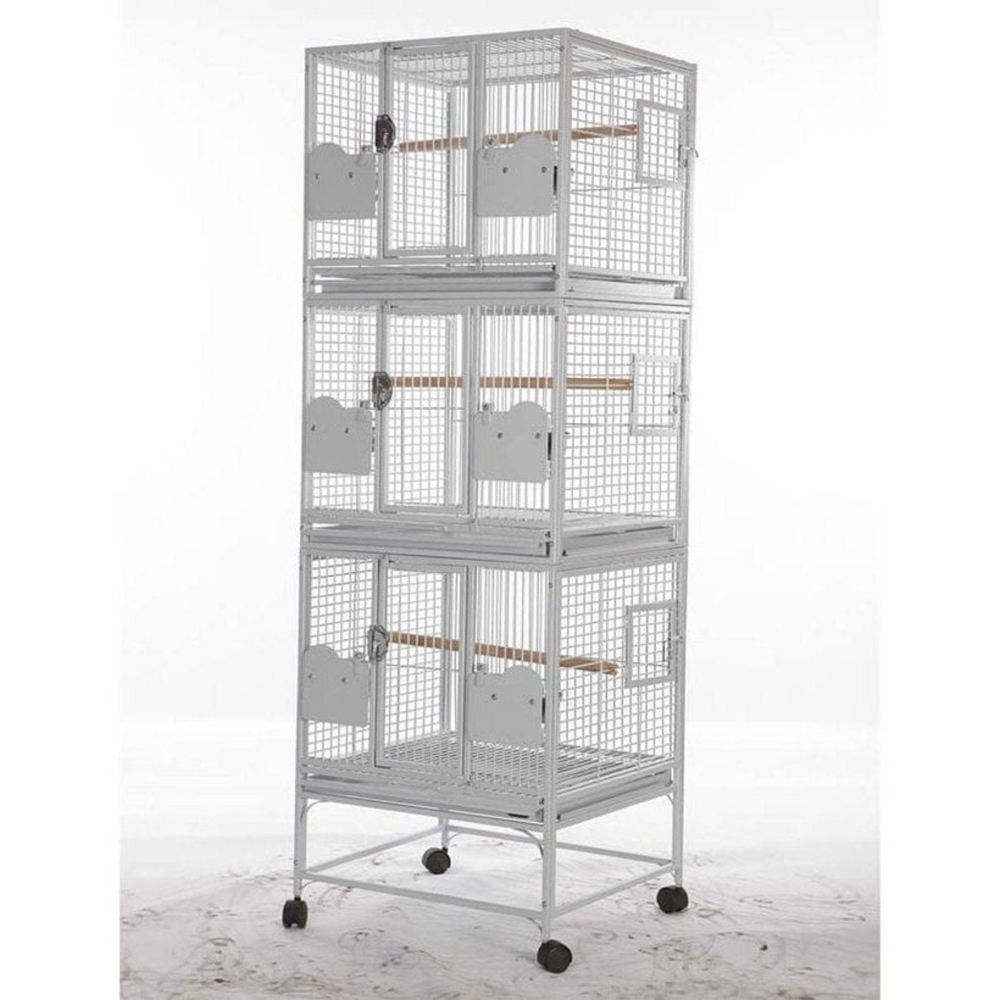 A&E 24''X22'' Triple Stack Bird Cage - 2422-3 Platinum