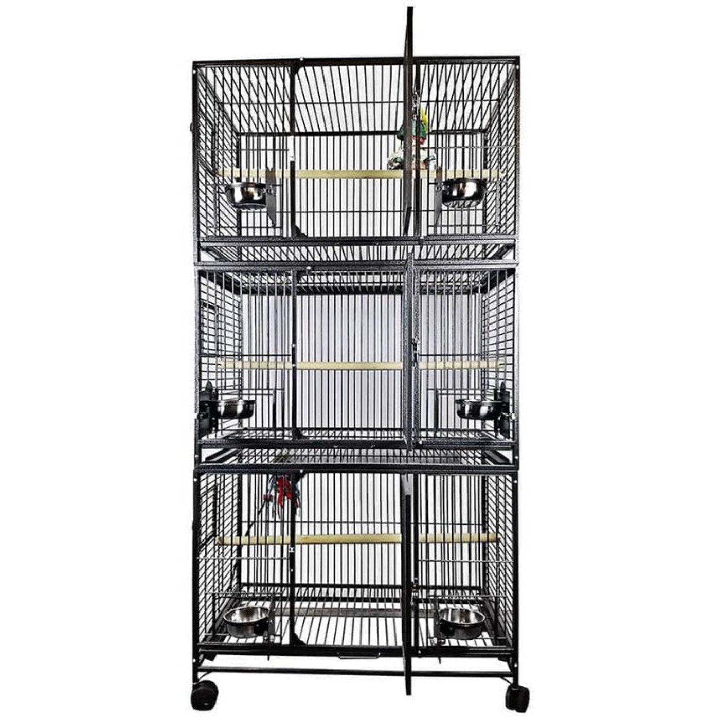 A&E 36"x24" Triple Stack Bird Cage - 3624-3 Platinum