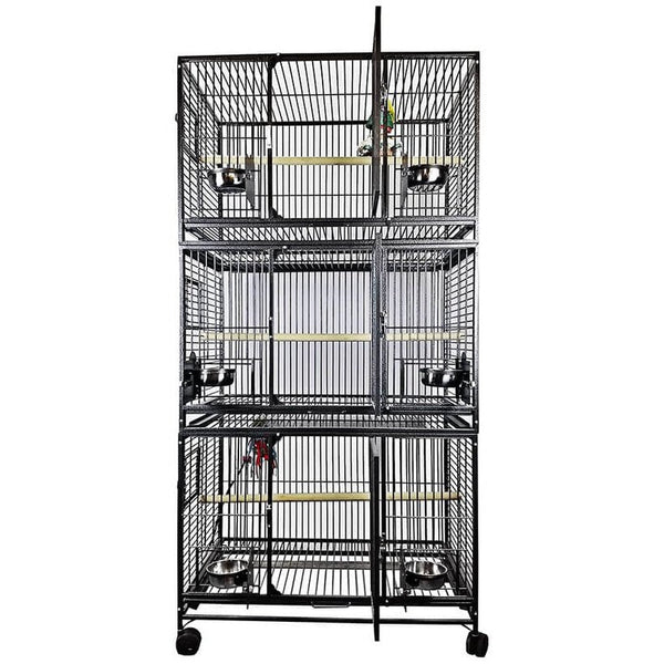 A&E 36"x24" Triple Stack Bird Cage - 3624-3 Platinum