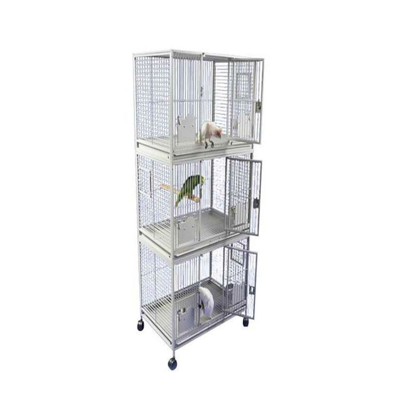 A&E 36"x24" Triple Stack Bird Cage - 3624-3 Platinum