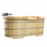 ALFI 61" Wooden Freestanding Bathtub with Cushion Headrest - AB1163