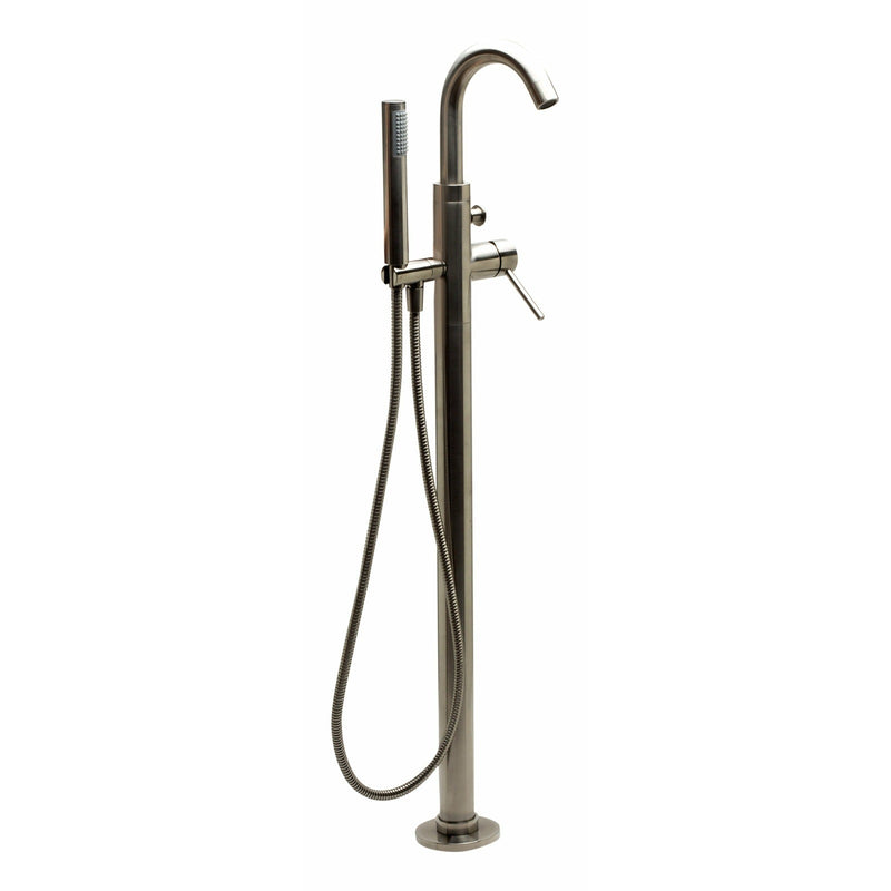 ALFI Rounded Floor Mounted Tub Filler with Handheld Shower Head - AB2534