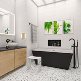 ALFI 59" Rectangular Black & White Freestanding Acrylic Soaking Bathtub AB8834