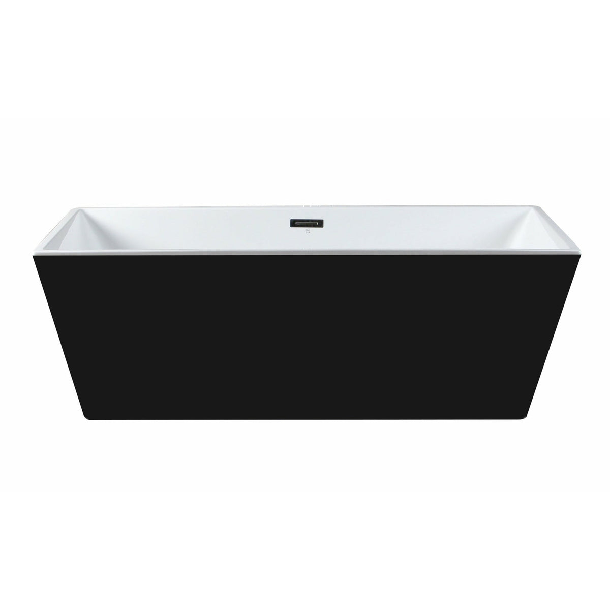 ALFI 59" Rectangular Black & White Freestanding Acrylic Soaking Bathtub AB8834