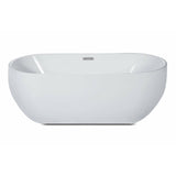 ALFI 59" Oval White Freestanding Acrylic Soaking Bathtub - AB8838