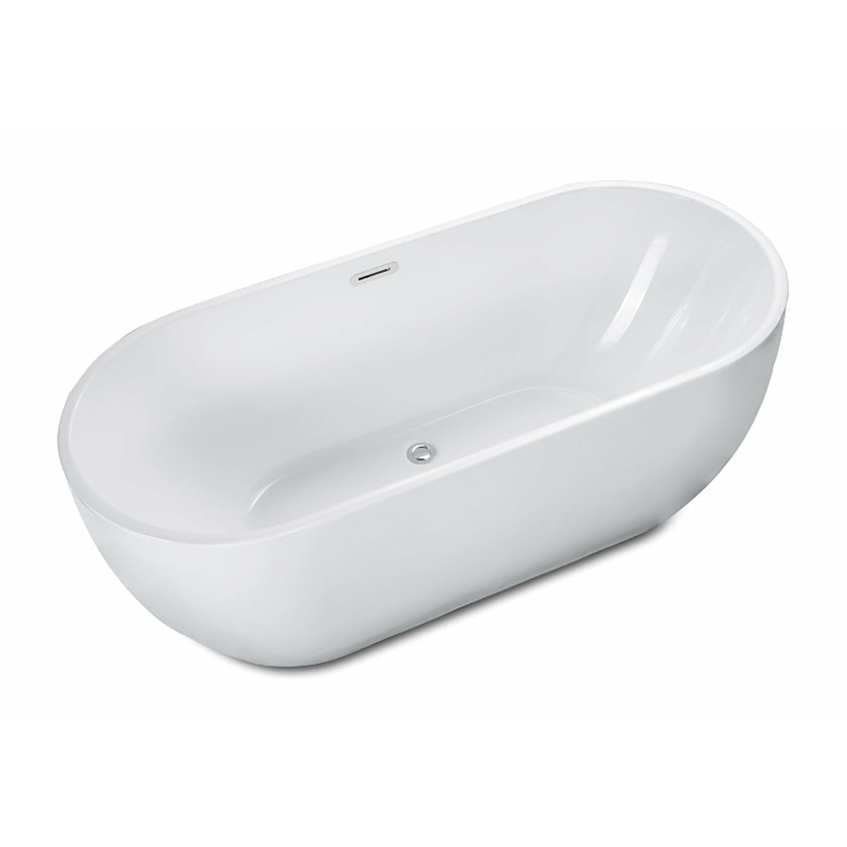 ALFI 59" Oval White Freestanding Acrylic Soaking Bathtub - AB8838