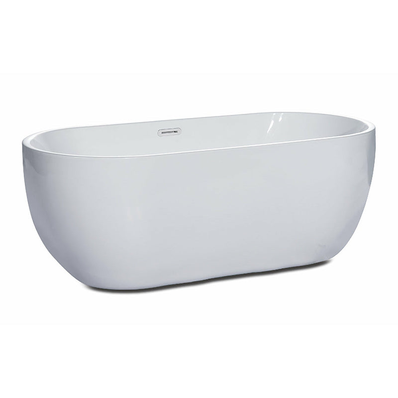 ALFI 59" Oval White Freestanding Acrylic Soaking Bathtub - AB8838