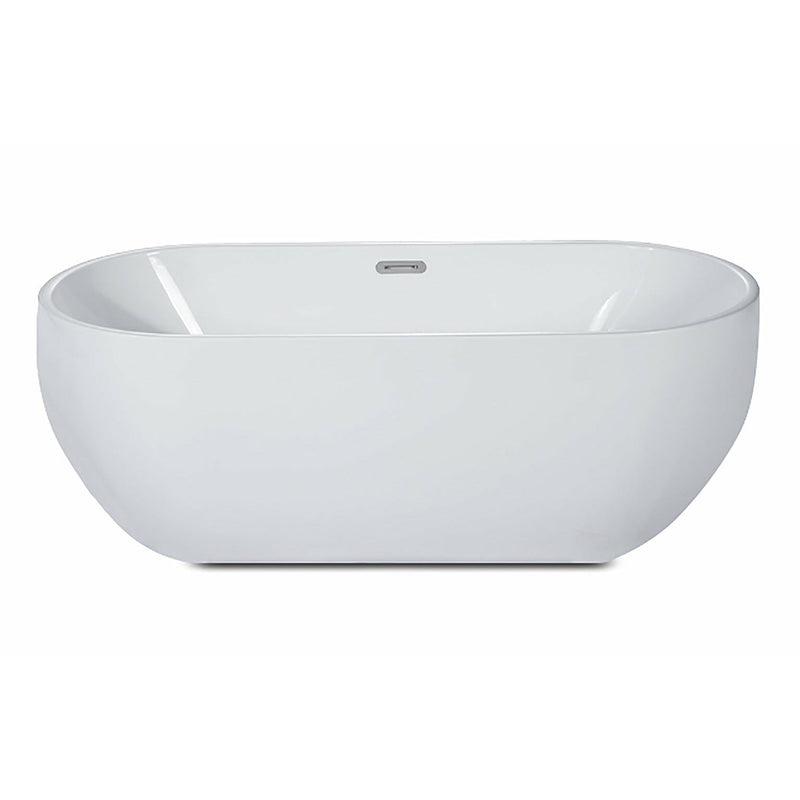 ALFI 67" Oval White Freestanding Acrylic Soaking Bathtub AB8839