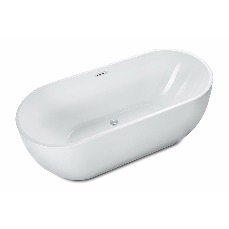 ALFI 67" Oval White Freestanding Acrylic Soaking Bathtub AB8839