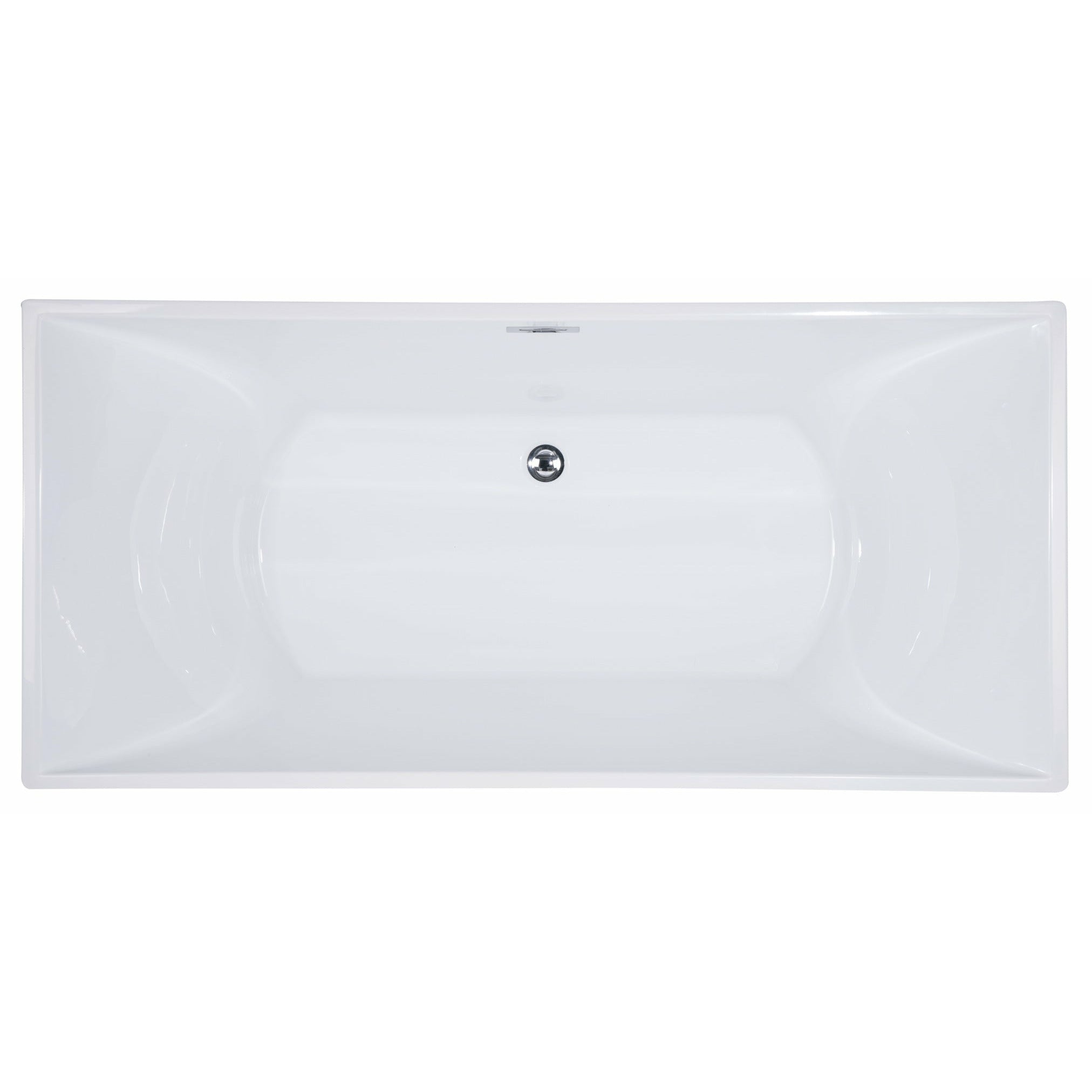 ALFI 67" Rectangular White Freestanding Acrylic Soaking Bathtub AB8840
