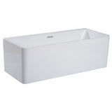 ALFI 59" Rectangular White Freestanding Acrylic Soaking Bathtub AB8858