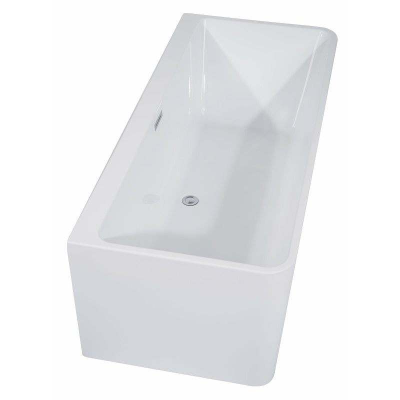 ALFI 59" Rectangular White Freestanding Acrylic Soaking Bathtub AB8858