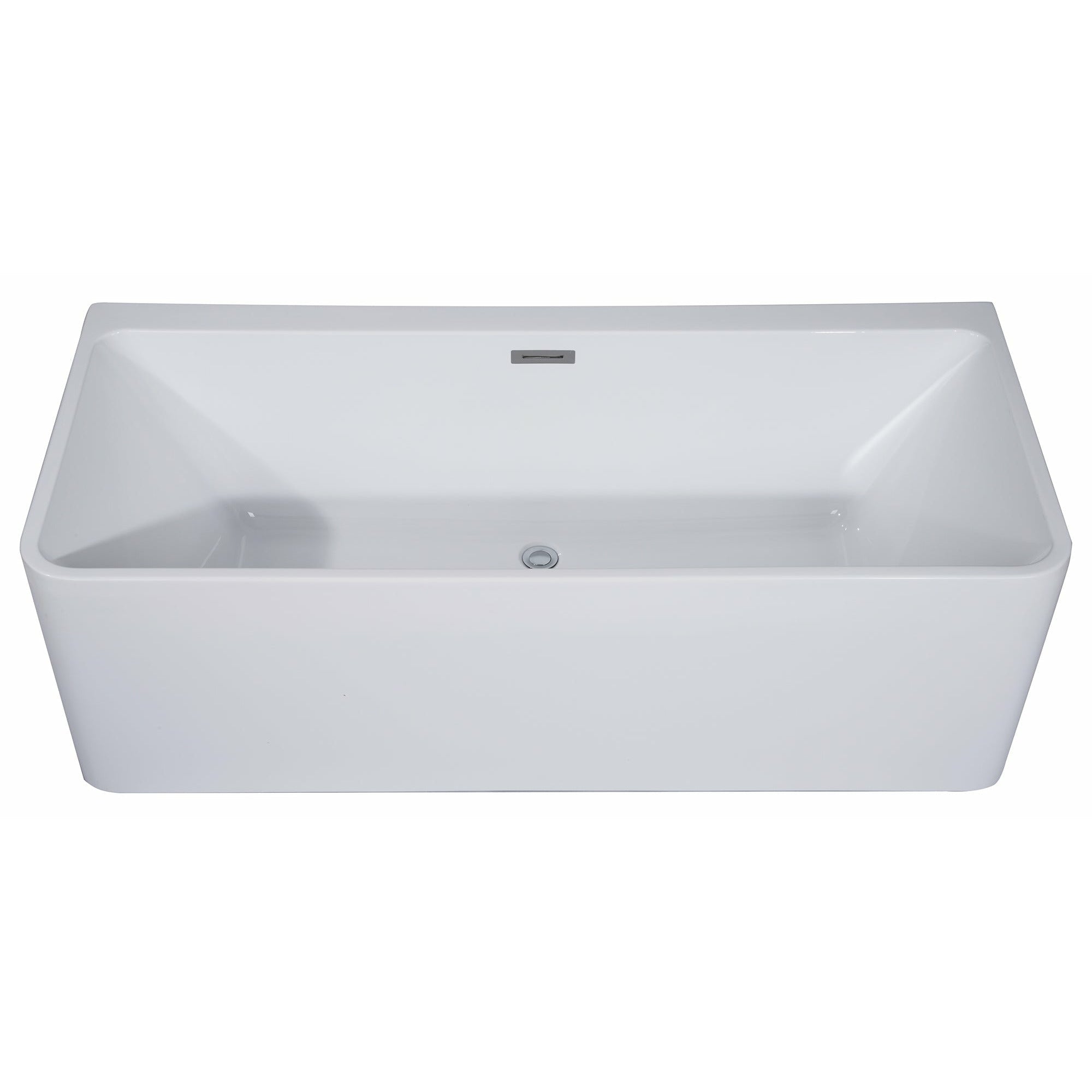 ALFI 59" Rectangular White Freestanding Acrylic Soaking Bathtub AB8858