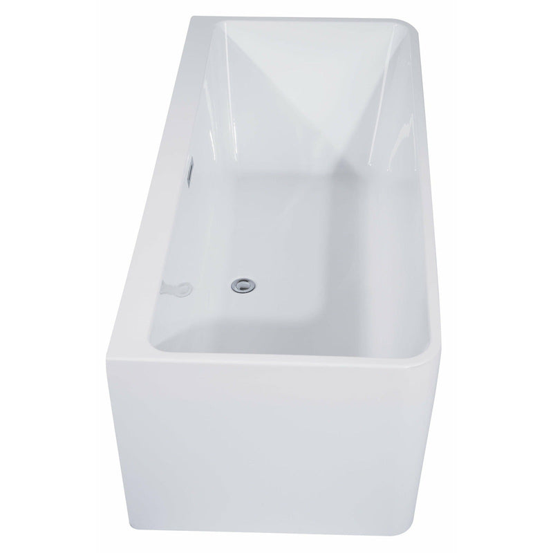 ALFI 67" Rectangular White Freestanding Acrylic Soaking Bathtub AB8859