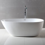 ALFI 59" Oval White Freestanding Acrylic Soaking Bathtub AB8861