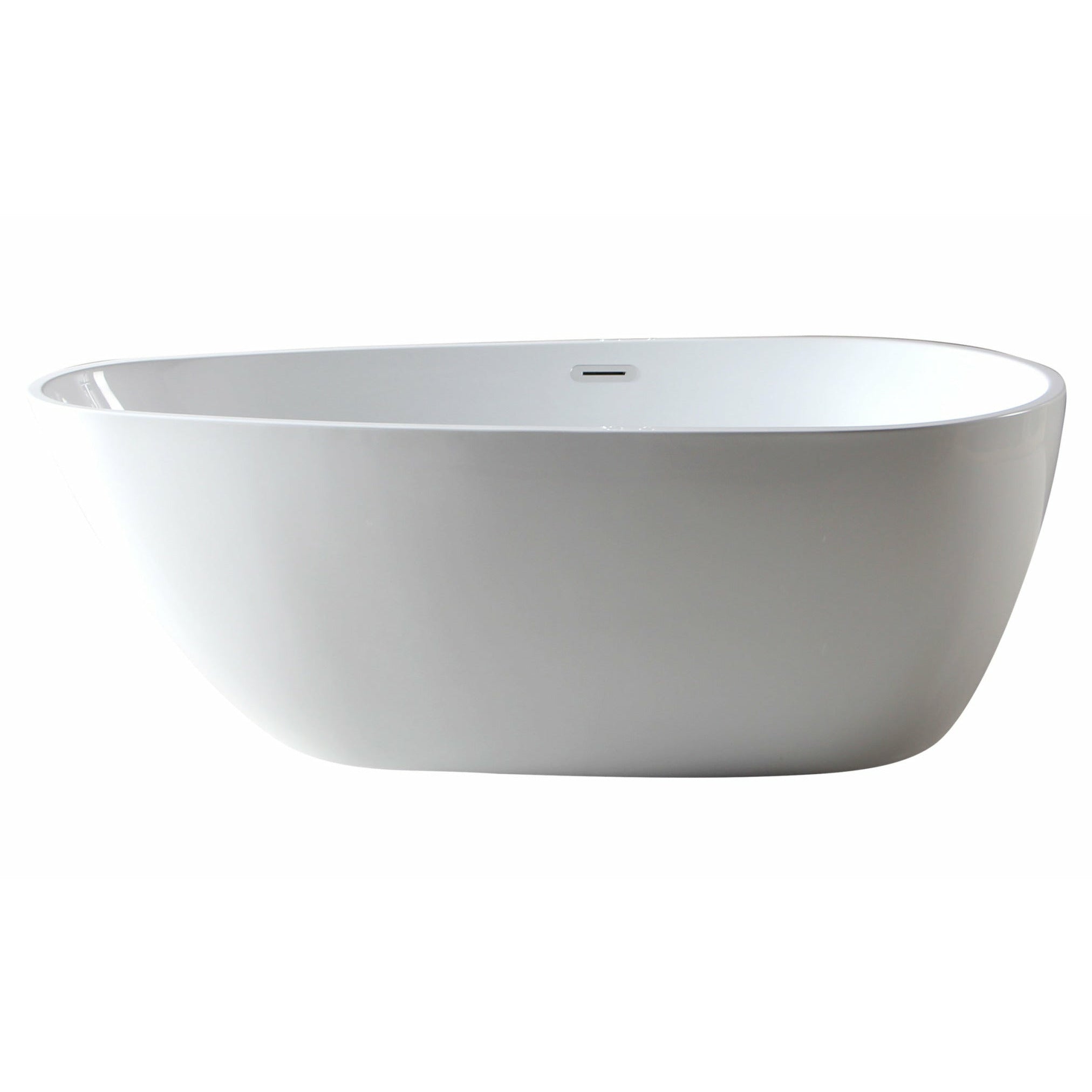 ALFI 59" Oval White Freestanding Acrylic Soaking Bathtub AB8861