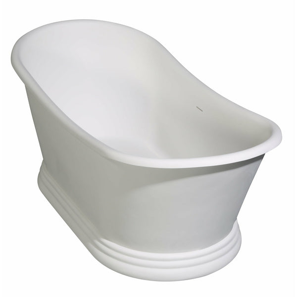 ALFI 67" White Matte Solid Surface Freestanding Resin Soaking Pedestal Bathtub AB9950