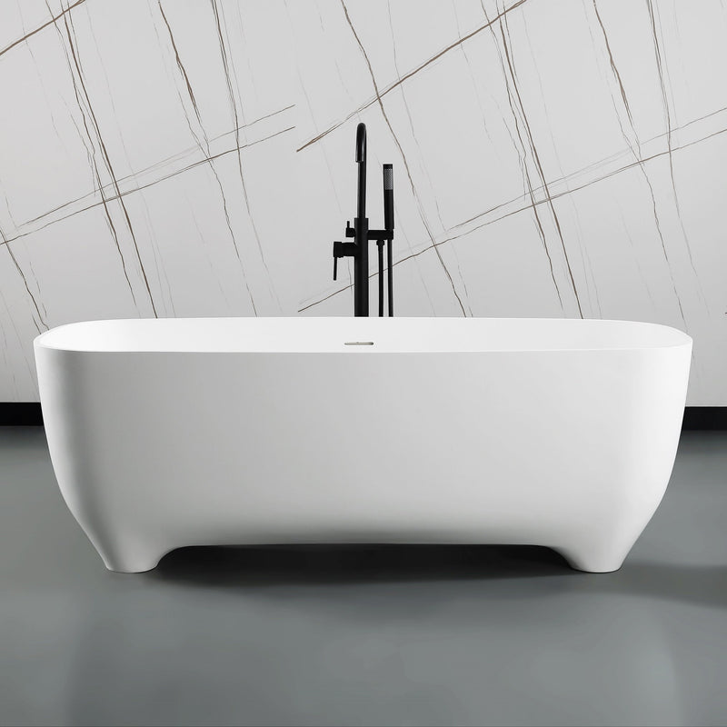 ALFI 67" White Matte Solid Surface Freestanding Resin Bathtub - AB9980