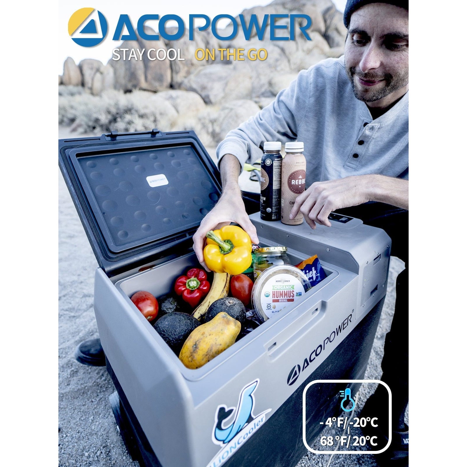 ACOPOWER LionCooler X30A Portable Solar Fridge Freezer, 32 Quarts - HY-X30A-U