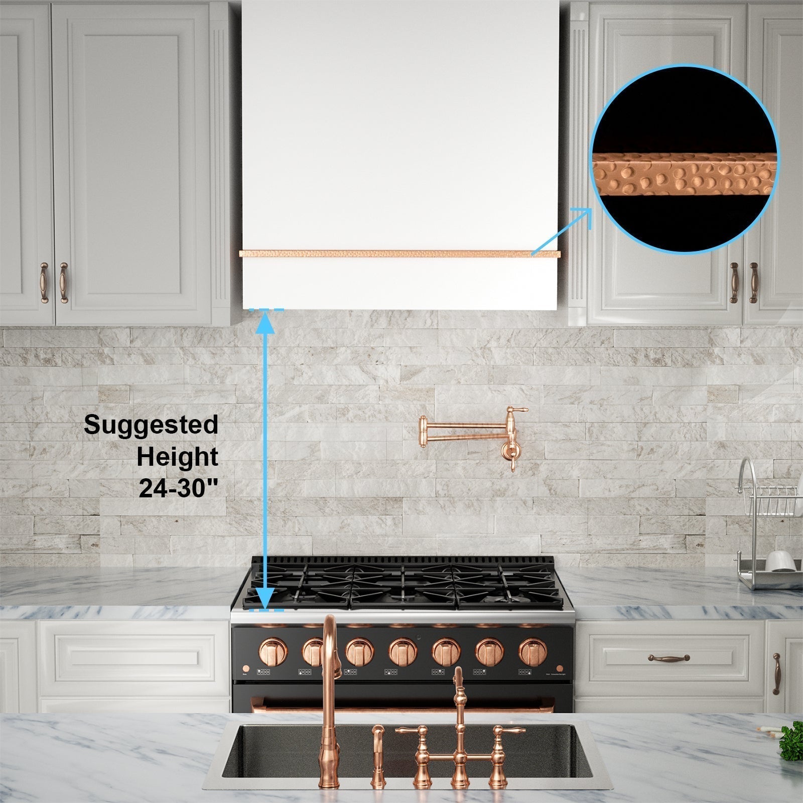 Akicon Range Hood 30", Ultra Quite Stainless Steel Kitchen Hood One Stacks with LED Light & Dishwasher-Safe Filters, Hood Vents for Kitchen, 3 Speeds, 600 CFM