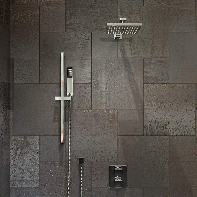 ALFI 2 Way Thermostatic Square Shower Set - AB2830