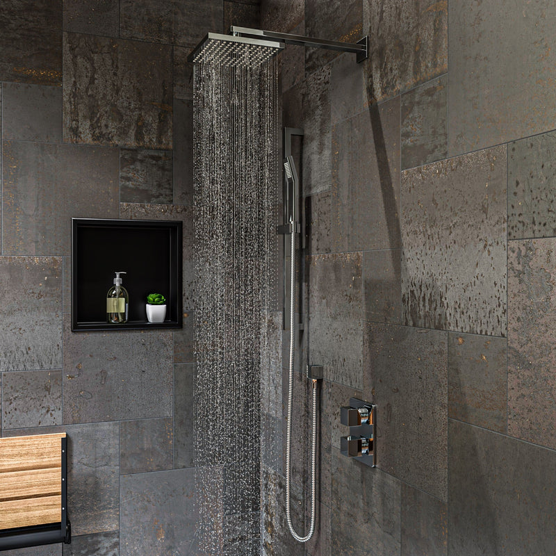 ALFI 2 Way Thermostatic Square Shower Set - AB2830