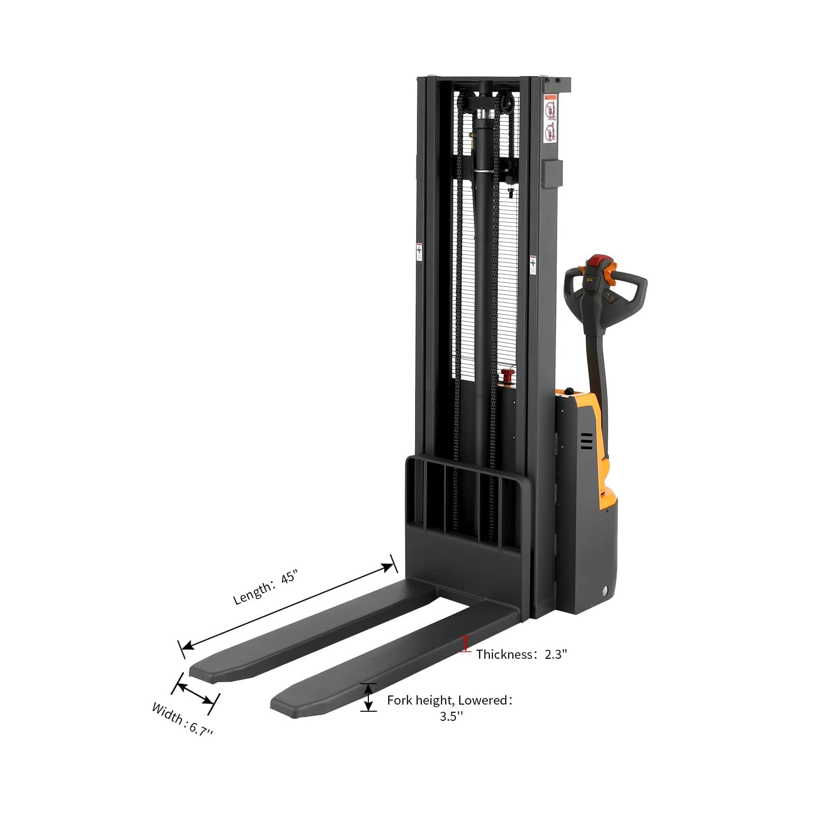 Apollolift Powered Forklift Full Electric Walkie Stacker 3300lbs Cap. Fixed Legs.118" Lifting A-3034 - Backyard Provider