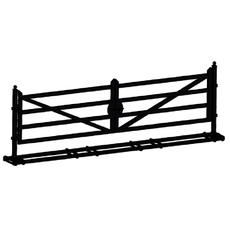 Chery Industrial AS-IS 20ft Farm Metal Driveway Gate with Diagonal Tubes D_IF000054