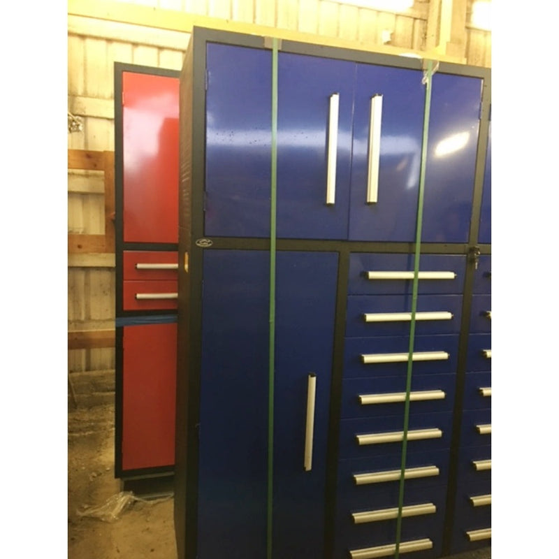 Chery Industrial AS-IS 7' Garage Storage Cabinets 16 Drawers