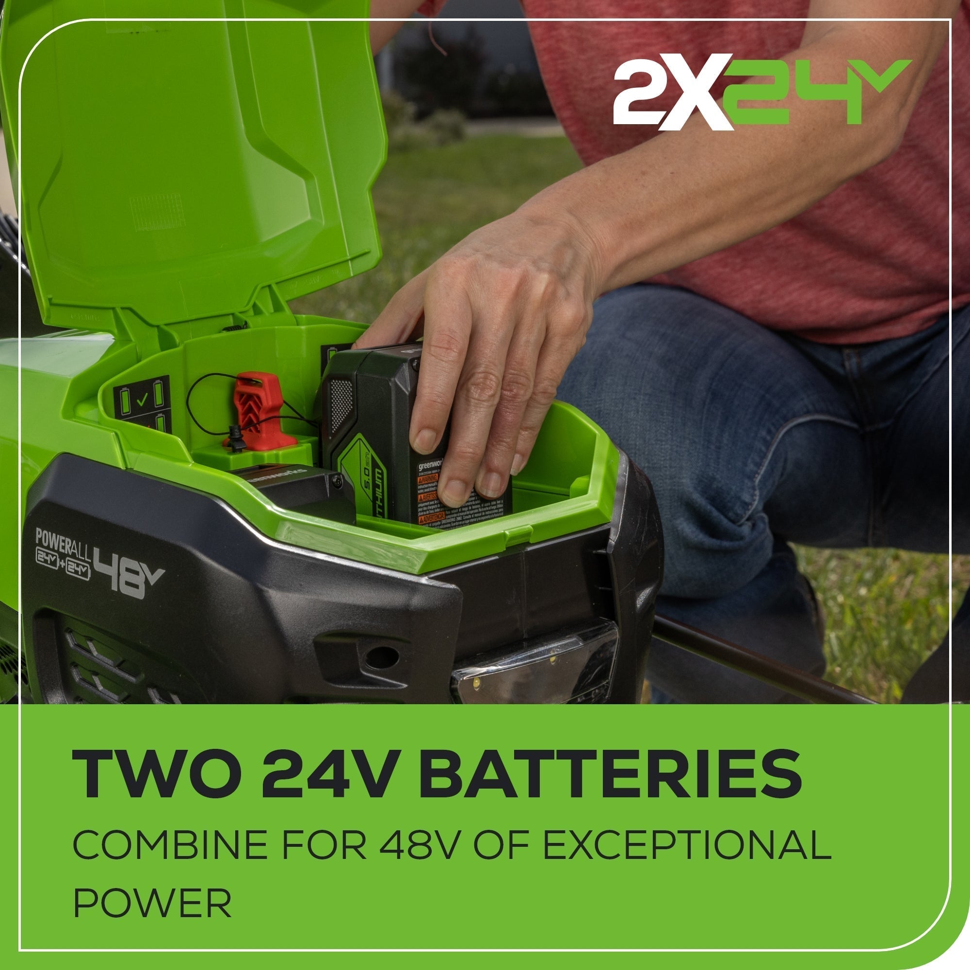 Greenworks 48V 21" Mower, Trimmer & Blower Combo Kit w/ Batteries - 1349002