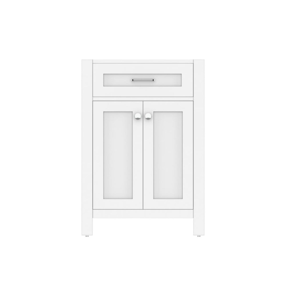 Alya Bath Norwalk 24" Single White Freestanding Bathroom Vanity With Brushed Nickel Edge Handles - HE-101-24-W - Backyard Provider