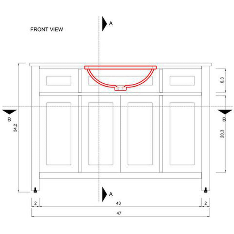 Alya Bath Norwalk 48" Single Blue Freestanding  Bathroom Vanity With Carrara Marble Top, Ceramic Sink and Wall Mounted Mirror - HE-101-48-B-CWMT + HE-101/102-42-B-M - Backyard Provider