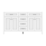 Alya Bath Norwalk 60" Double White Freestanding  Bathroom Vanity  With Brushed Nickel Edge Handles - HE-101-60D-W - Backyard Provider