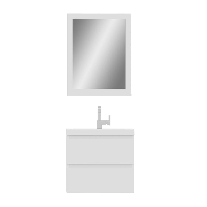 Alya Bath Paterno 24" Single White Modern Wall Mounted  Bathroom Vanity With Acrylic Top and Integrated Sink - AB-MOF24-W - Backyard Provider