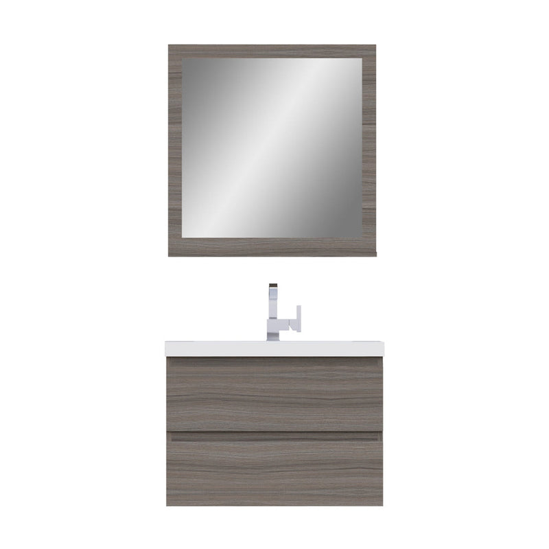 Alya Bath Paterno 30" Single Gray Wall Mounted  Bathroom Vanity With Acrylic Top and Integrated Sink - AB-MOF30-G - Backyard Provider