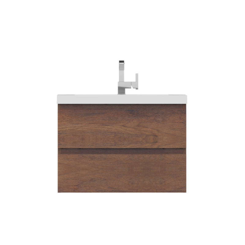 Alya Bath Paterno 30" Single Rosewood Modern Wall Mounted  Bathroom Vanity With Acrylic Top and Integrated Sink - AB-MOF30-RW - Backyard Provider