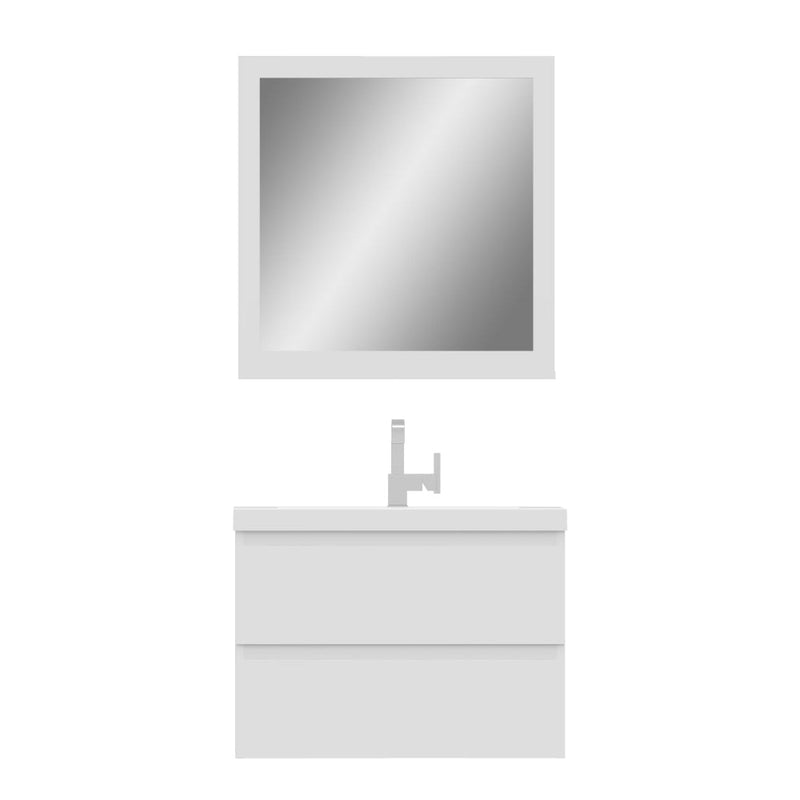 Alya Bath Paterno 30" Single White Modern Wall Mounted  Bathroom Vanity With Acrylic Top and Integrated Sink - AB-MOF30-W - Backyard Provider