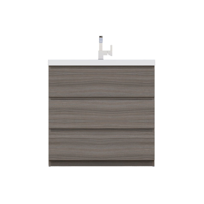 Alya Bath Paterno 36" Single Gray Modern Freestanding  Bathroom Vanity With Acrylic Top and Integrated Sink - AB-MOA36-G - Backyard Provider