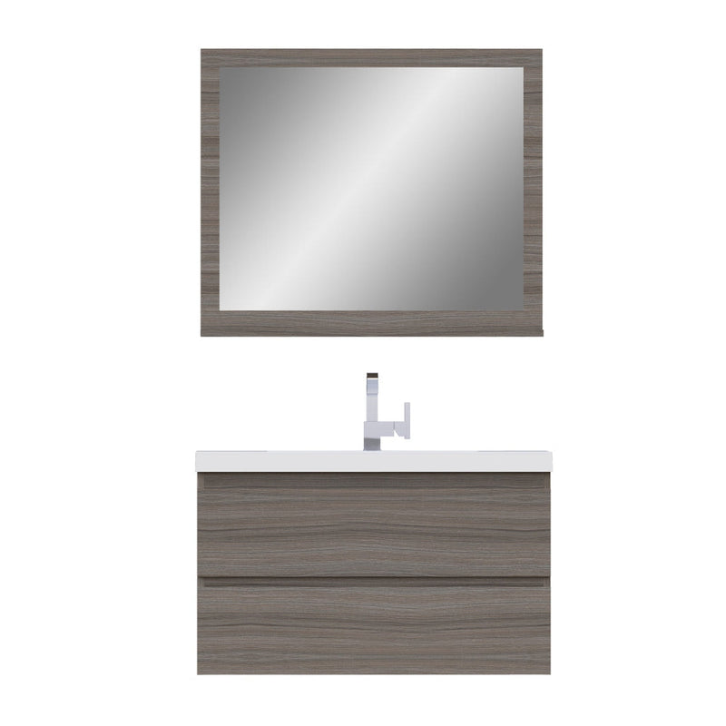 Alya Bath Paterno 36" Single Gray Modern Wall Mounted  Bathroom Vanity With Acrylic Top and Integrated Sink - AB-MOF36-G - Backyard Provider