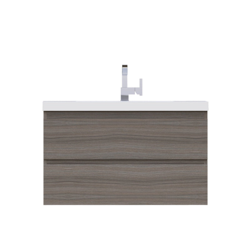 Alya Bath Paterno 36" Single Gray Modern Wall Mounted  Bathroom Vanity With Acrylic Top and Integrated Sink - AB-MOF36-G - Backyard Provider