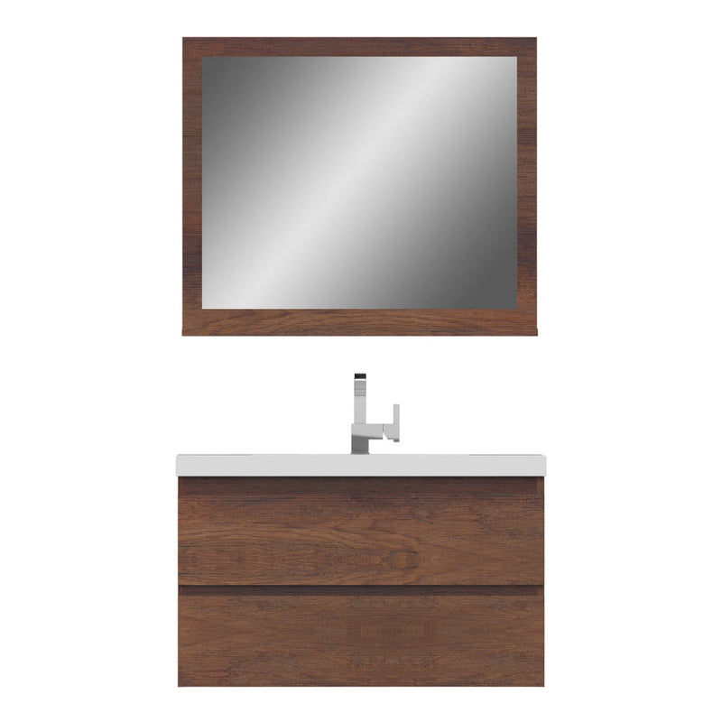 Alya Bath Paterno 36" Single Rosewood Modern Wall Mounted Bathroom Vanity With Acrylic Top and Integrated Sink - AB-MOF36-RW - Backyard Provider