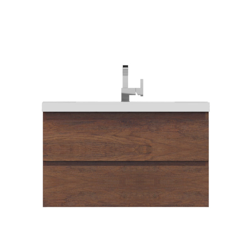 Alya Bath Paterno 36" Single Rosewood Modern Wall Mounted Bathroom Vanity With Acrylic Top and Integrated Sink - AB-MOF36-RW - Backyard Provider