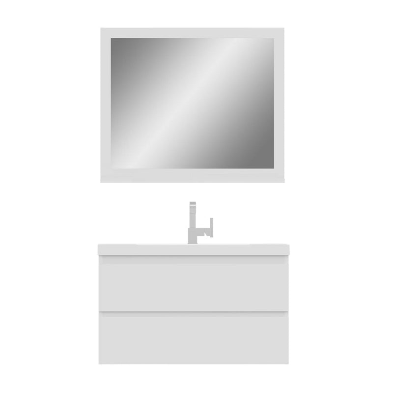 Alya Bath Paterno 36" Single White Modern Wall Mounted  Bathroom Vanity With Acrylic Top and Integrated Sink - AB-MOF36-W - Backyard Provider