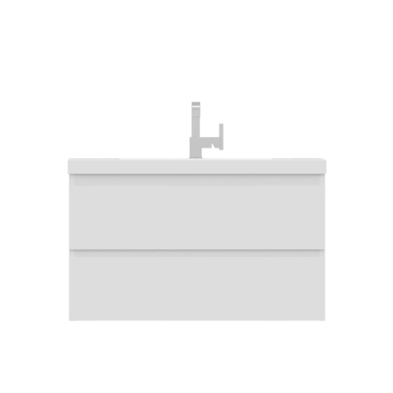 Alya Bath Paterno 36" Single White Modern Wall Mounted  Bathroom Vanity With Acrylic Top and Integrated Sink - AB-MOF36-W - Backyard Provider